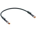RSMV 3-RKMV 3-224/3 M, M8 kabel konfekcjonowany sensor/aktuator, obustronnie zakończony, 3 polowy, męski prosty gwintowany- żeński prosty i czarny kabel bezhalogenowy PUR swobodnie formowany., Lumberg Automation