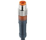 RSMV 3-224/25 M, M8 kabel konfekcjonowany sensor/aktuator, jednostronnie zakończony, 3 polowy męski prosty złącze z samoblokującym gwintem i formowanym czarny PUR bezhalogenowy, Lumberg Automation