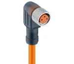 RKMWV/LED A 3-06/2 M, M8 Pico actuator/sensor cordset, single-ended, 3-pole, female right angle connector with LED operation and function indicator, with self-locking threaded joint and molded orange PVC cable., Lumberg Automation