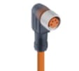 RKMWV 4-07/5 M, M8 Pico actuator/sensor cordset, single-ended, 4-pole, female right angle connector with self-locking threaded joint and molded orange PVC cable., Lumberg Automation
