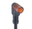 RKMW/LED A 3-224/5 M, M8 Pico actuator/sensor cordset, single-ended, 3-pole, female right angle connector with LED operation and function indicator, with snap-in joint and molded black PUR halogen-free cable., Lumberg Automation
