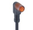 RKMW 4-225/2 M, M8 Pico actuator/sensor cordset, single-ended, 4-pole, female right angle connector with snap-in joint and molded black PUR halogen-free cable., Lumberg Automation