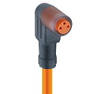 RKMW 3-06/10 M, M8 Pico actuator/sensor cordset, single-ended, 3-pole, female right angle connector with snap-in joint and molded orange PVC cable., Lumberg Automation
