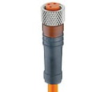 RKMV 3-06/25 M, M8 kabel konfekcjonowany sensor/aktuator, jednostronnie zakończony, 3 polowy, żeńskie prosty złącze z samoblokującym gwintem i formowanym pomarańczowym kablem PVC, Lumberg Automation