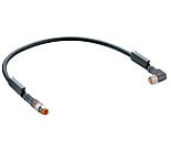 RSMV 3-RKMWV 3-224/10 M, M8 Pico actuator/sensor cordset, double-ended, 3-pole male straight with threaded joint to female right angle connector and black PUR halogen free molded cable., Lumberg Automation