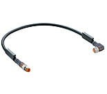 RSMV 3-RKMWV 3-294/2 M, M8 actuator/sensor double-ended cord set, male straight to female right-angle, 3 poles, 909294, PVC, Black, 3x22 AWG, IEC, Lumberg Automation