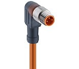 RSMWV 3-06/5 M, M8 Pico actuator/sensor cordset, single-ended, 3-poles male 90 degree connector with selflocking threaded joint and molded orange PVC cable., Lumberg Automation