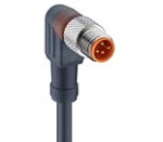 RSMWV 3-224/10 M, M8 Pico actuator/sensor cordset, single-ended, 3-pole male 90 degree connector with selflocking threaded joint and molded black PUR halogen-free cable., Lumberg Automation