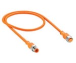 PRST 4-PRKT 4-07/10 M, M12 Micro Actuator/sensorcordset, double-ended, 4-poles, male straight to female straight connector with threaded joint and orange PVC molded cable, hexagon screw in stainless steel, Lumberg Automation