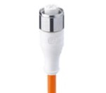 WRKT 4-521/10 M, M12 kabel konfekcjonowany aktuator/sensor, jednostronnie zak., M12 żeńskie proste i formowany kabel, heksagonalna nakrętka ze stali nierdzewnej, 4 pol.  specjalnie zaprojektowane do stosowania w aplikacjach mycia, Lumberg Automation