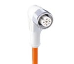 WRKWT 4-521/5 M, M12 Micro actuator/sensor cord set, single-ended, right-angle M12 female connector and molded cable, hexagon screw in stainless steel, 4 poles â€“ especially designed for use in wash down applications., Lumberg Automation