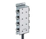 ASNBL 8/LED 5-4-320/10 M, Actuator/sensor distribution box with LED indicators, housing and receptacle shells in stainless steel, side-entry, 8-ports, M12 sockets, 5-poles, 1 signal per socket, with integrated control cable., Lumberg Automation