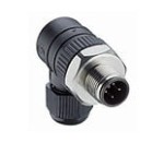RSCWN 4/7, M12 Micro Field attachable connector, male right angle connector, 4-pole with stainless steel hexagon threaded joint, assembling with screw terminals, especially designed for use in food processing equipment., Lumberg Automation