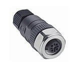 RKCN 5/7, M12 Micro Field attachable connector, female straight connector, 5-pole with stainless steel hexagon threaded joint, assembling with screw terminals, especially designed for use in food processing equipment., Lumberg Automation