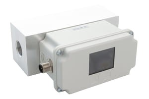 SL900021, sensor flow, Calorimetric, 109x55x135mm, G1/2 inch, 12-36V DC, 1x Relay contact NO (NO), 4-20mA, Plug-in connection M12 5pin, Plastic PC, Pressure resistance 16bar, With display, Parameterization