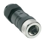 RKC 4/7, M12 Micro Field attachable connector, female straight connector, 4-pole with threaded joint, assembling with screw terminals., Lumberg Automation