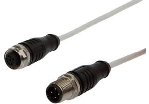 Connection cable, 0.6m, M12 Female (socket) 4pin  Straight, M12 Male (connector) 4pin Straight