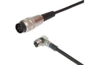 Connection cable, 1.5m, M8 Female (socket) 3pin  Angular, Binder 680 Male (connector) 7pin