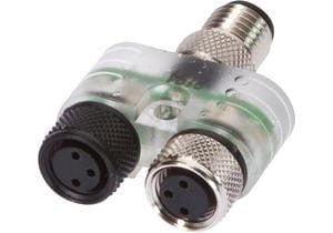 Distributor, 2x M8 3pin, M8 4pin, With LED display 2xM8-Dose3p,1xM8-Stecker4p