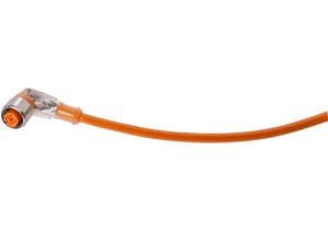 Connection cable, 5m, M12 Female (socket) 4pin  Angular, Free conductor end, 4x0.25mm², PVC