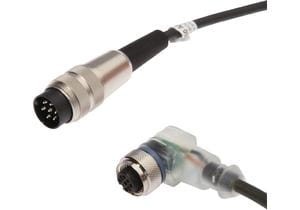 Connection cable, 5m, M12 Female (socket) 3pin  Angular, Binder Male (connector) 7pin