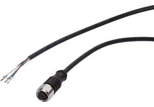 Connection cable, 5m, M12 Female (socket) 4pin  Straight, Free conductor end, 4x0.34mm²