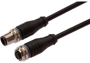 Connection cable, 1m, M12 Female (socket) 4pin  Straight, M12 Male (connector) 4pin