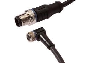 Connection cable, 3m, M8 Female (socket) 4pin  Angular, M12 Male (connector) 4pin Straight