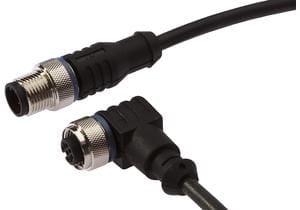 Connection cable, 8m, M12 Female (socket) 4pin  Angular, M12 Male (connector) 4pin Straight