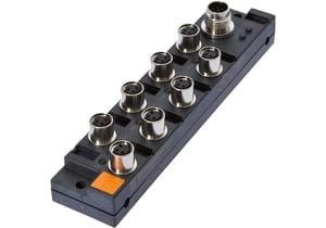 Distributor, 29x136x30mm, 10-30V DC, 8x M8 3pin,  M12 12pin, IP67, PBT, With LED display, 1.5A