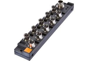 Distributor, 29x159x30mm, 10-30V DC, 10x M8 3pin,  M12 12pin, IP67, PBT, With LED display, 1.5A