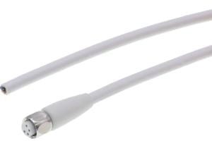 Connection cable, 10m, M8 Female (socket) 4pin  Straight, Free conductor end, 4x0.34mm²