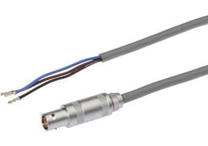 Connection cable, 10m, Lemo Female (socket) 3pin  Straight, Free conductor end, 3wire