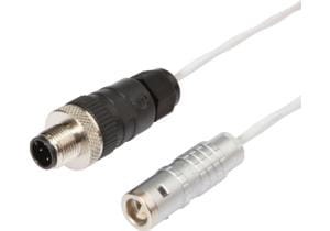 Connection cable, 20m, Lemo Female (socket) 2pin  Straight, M12 Male (connector) Straight