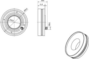 AE000015, accessory - camera,3D-Diffusor,60°,Ø79 ring light attachment Ø84,6x21,5