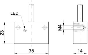 MZ350100, Czujnik magnetyczny,na cylindry 35x23x14, 10-30V DC,200mA,2m kabel, IPF ELECTRONIC