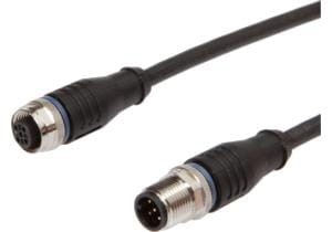 VK065F28, cfromle socket, connection cfromle 0,6m/5x0,34mm², M12-socket straight,M12-plug straight,PUR, shield, IPF ELECTRONIC