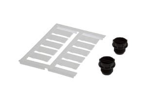 Labeling material, Label, 2,6x20x9mm, Plastic,  10 Kennzeichenschilder, 2 Blindstopfen