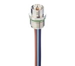 RKF6S 5L-033/0,2 M,M12 Power Receptacle Connector: Female, front mount, 5-pin(4+FE), L-coded, shielded, silver housing, 50 V AC / 60 V DC, 16 A, Lumberg Automation