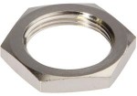 Accessories, Hexagon nut, M18x1, Wrench size 24mm, Brass Nickel-plated