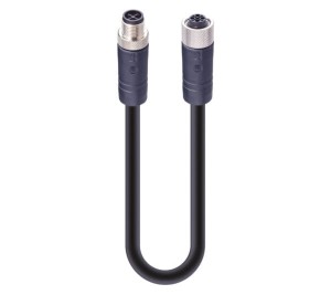 RKT 4S-703/5 M SW,M12 Power Single-Ended Cordset: Female, straight, 4-pin(3+PE), S-coded, black body, 600 V AC/DC, 16 A; PUR black cable, 1.50 mm², Lumberg Automation