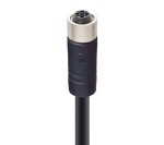 RKT 4S-703/15 M SW,M12 Power Single-Ended Cordset: Female, straight, 4-pin(3+PE), S-coded, black body, 600 V AC/DC, 16 A; PUR black cable, 1.50 mm², Lumberg Automation