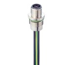 RSF6S 4S-033/0,5 M,M12 Power Receptacle Connector: Male, front mount, 4-pin(3+PE), S-coded, shielded, silver housing, 600 V AC/DC, 16 A, Lumberg Automation
