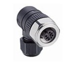 RKCWN 4/7, M12 Micro Field attachable connector, female right angle connector, 4-pole with stainless steel hexagon threaded joint, assembling with screw terminals, especially designed for use in food processing equipment., Lumberg Automation (1)