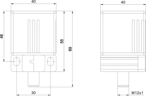 IB445120, Czujnik indukcyjny 40x40x55, 20-265VAC/DC, 300mA, Sn:15, M12-4-pin, IPF ELECTRONIC