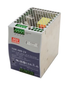 DC power supply, 3-phase, 125x128x86mm, 24-28V,  20A, 340-550V AC, -30-70°C