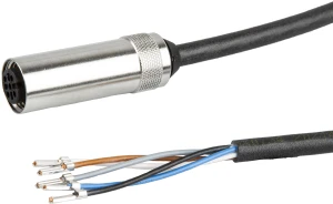 Kabel połączeniowy, 5m, M12 żeński (gniazdo) 5-pinowy prosty, Końcówka wolna 5-pinowa, 5x0,34mm²