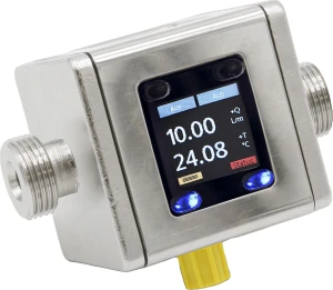 SM900020 Flow sensor, water, magnetic-inductive, 72x68x68mm, G 1/2", 19-30V DC, push/pull programmable/configurable, 0/2-10V / 0/4-20mA, M12-connector 4pin, stainless steel 1.4404, pressure resistance 16bar, 0,03-3l/min