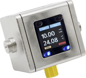 SM890020 Flow sensor, water, magnetic-inductive, 72x68x68mm, G 1/4", 19-30V DC, push/pull programmable/configurable, 0/2-10V / 0/4-20mA, M12-connector 4pole, stainless steel 1.4404, pressure resistance 16bar, 0,01-1l/min