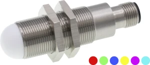 EZ180420 LED Signal light, M18x1 69long, Multi-colored LED, 15-30V DC, M12-connector 4pin, IP65, Stainless steel 1.4305